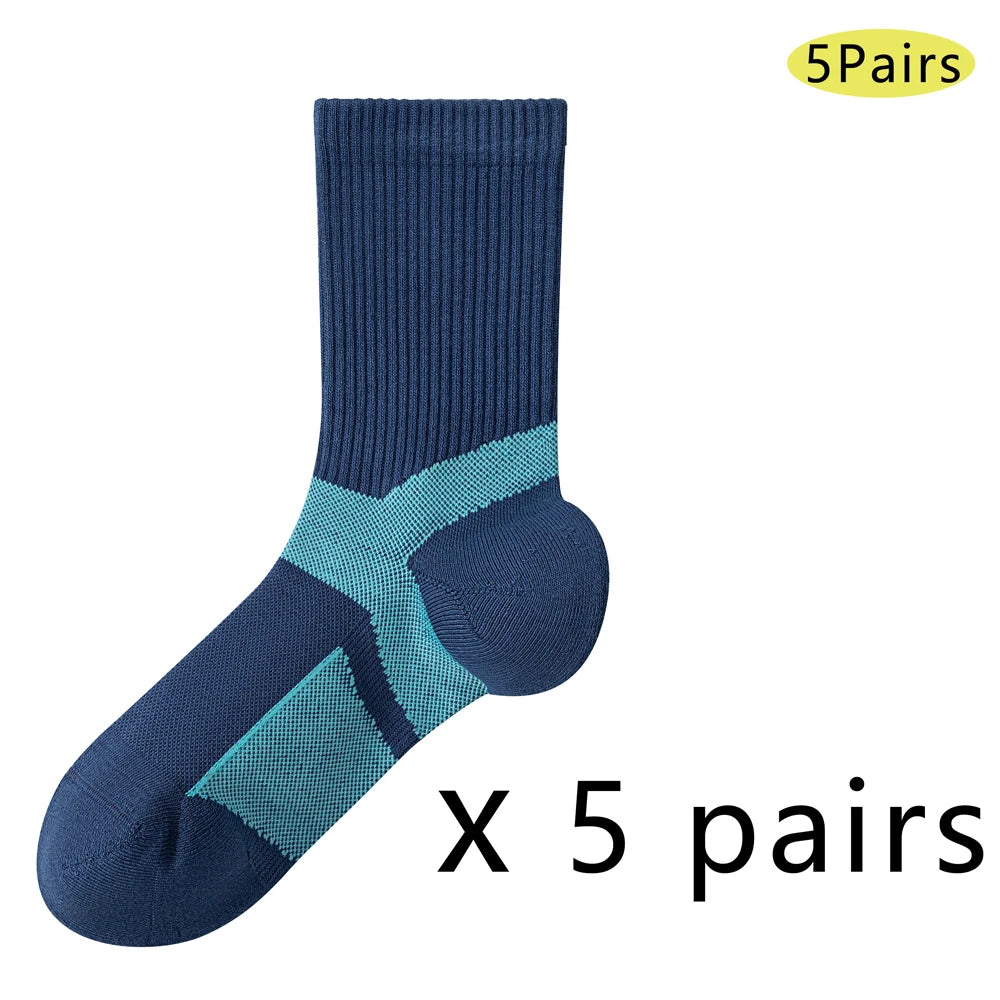 Marathon Running Socks Men Breathable Anti Odor Crew