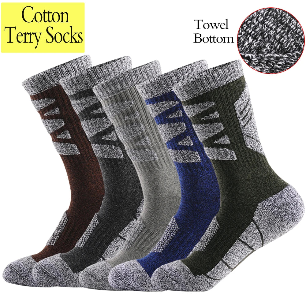 Thermal Thick Winter Hiking Socks Cotton Cushion Sole