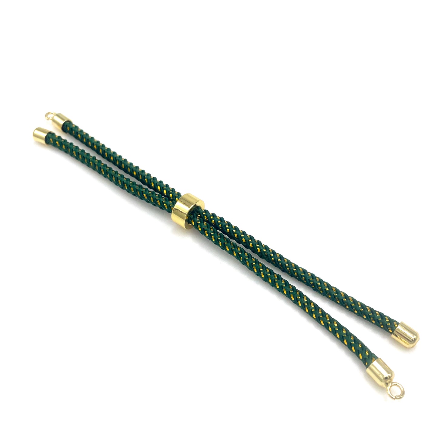 Adjustable Nylon Rope Bracelet Set with Brass Cord Ends for DIY Jewelry Making - 10 Pieces
