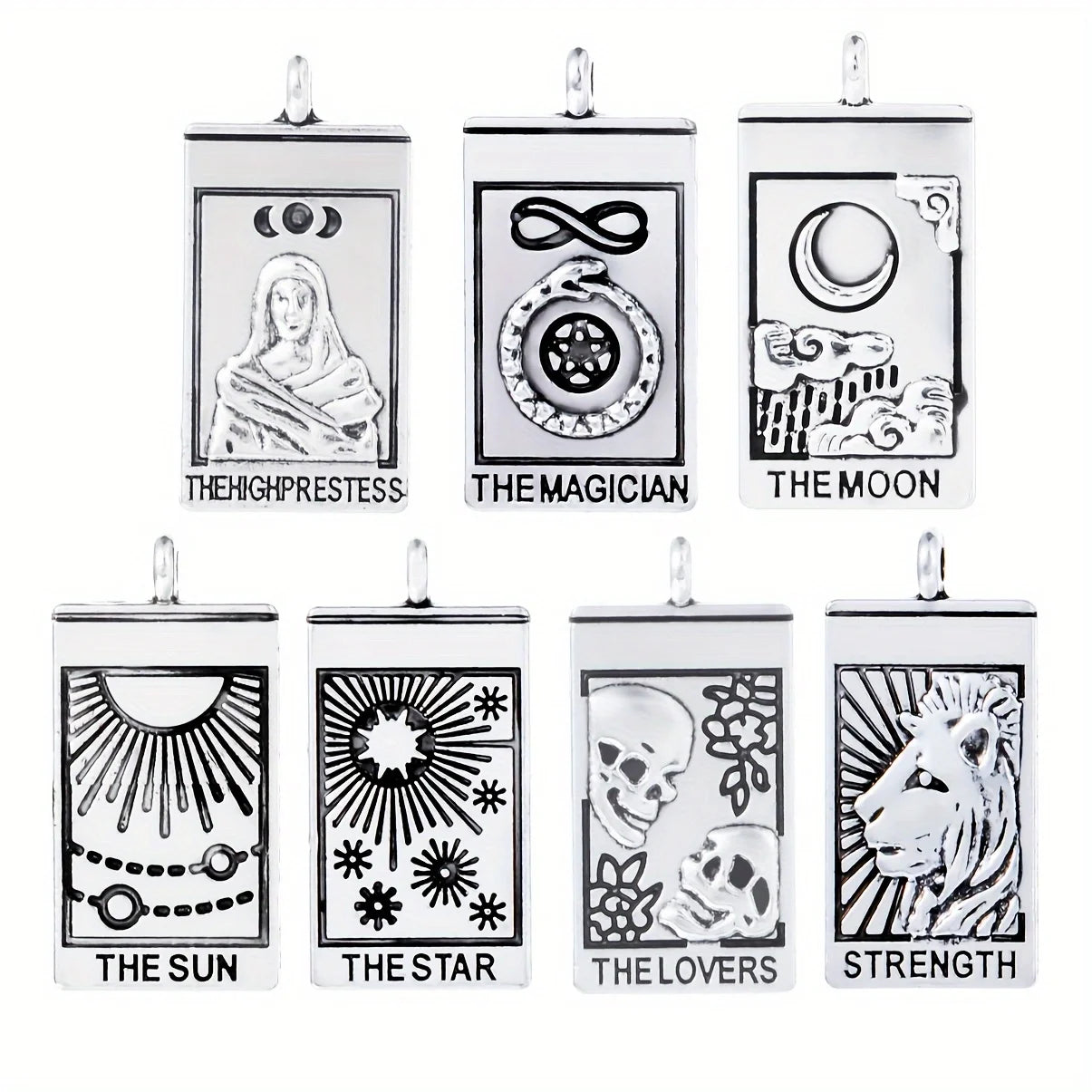 Elegant Alloy Tarot Card Charms Set for DIY Religious Jewelry Crafting