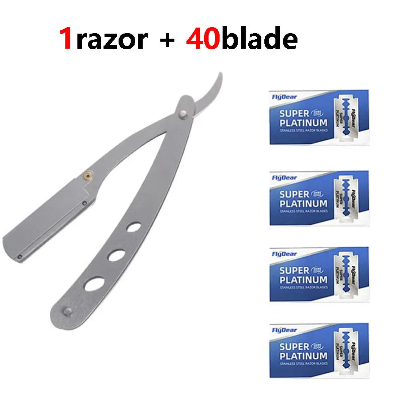 Men Professional Barber Razor Manual Shaver Stainless Steel C634-1razor 40 blade