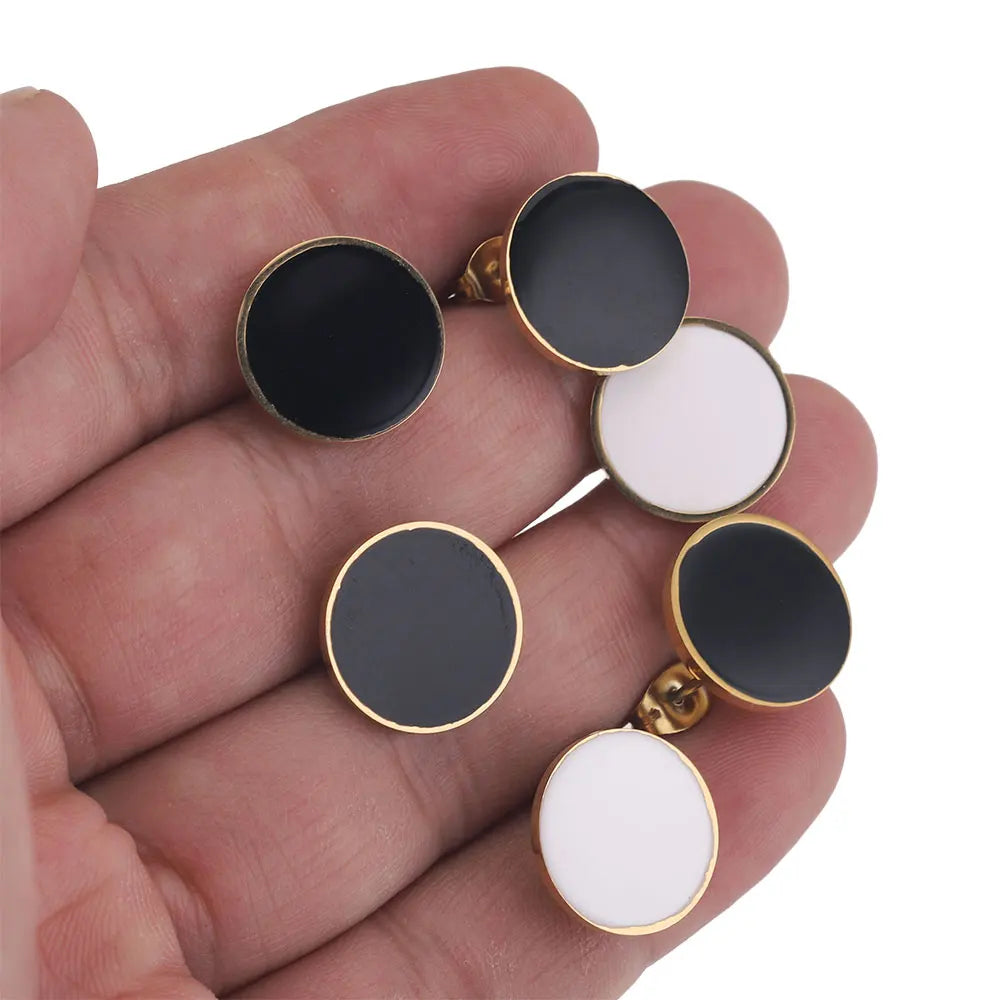 Elegant Stainless Steel Enamel Earring Hooks Set for Creative Jewelry Making