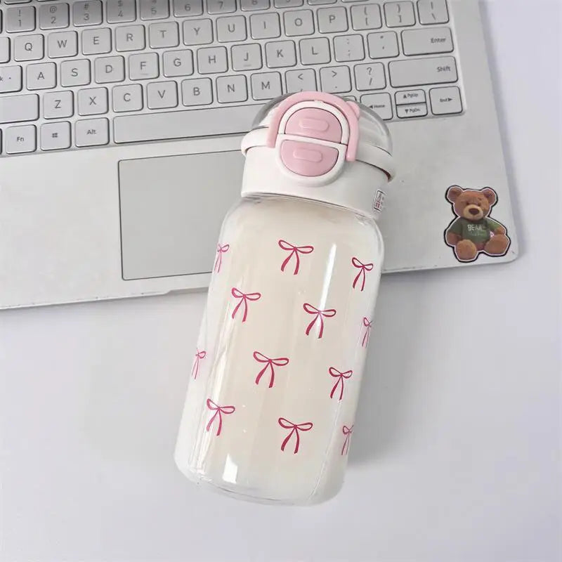 Kawaii Pop Up Straw Water Bottle Leak Proof BPA Free