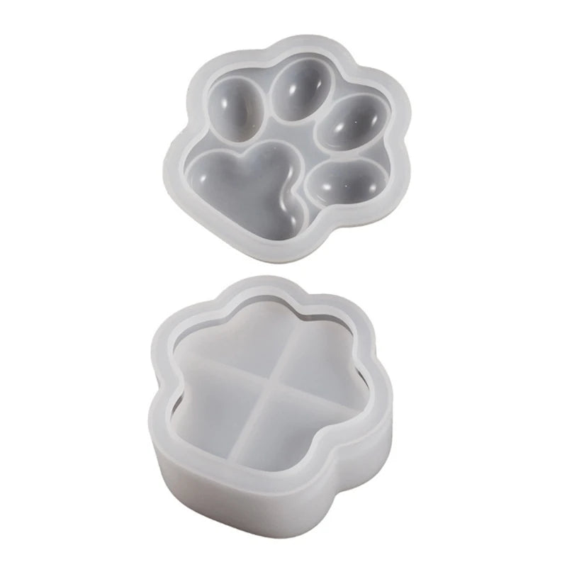 3D Cat Paw Silicone Mold for DIY Epoxy Resin Jewelry Storage Box