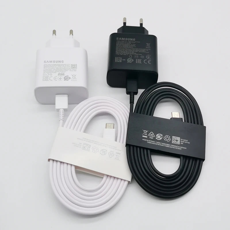 Samsung 45W Super Fast USB C Charger With 1.8M Type C Cable For Galaxy S24 S23 S22 S21 S20 Note 20 Ultra Z Flip And Fold Series