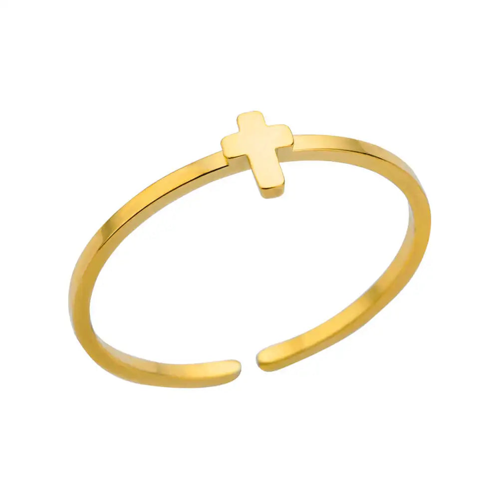Gold Color 316L Stainless Steel Women's Rings - Fade-Resistant Luxury Wedding Jewelry with Free Shipping