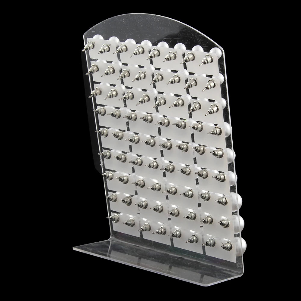 36 Pairs Set White Round Imitation Pearl Stud Earrings with Stainless Steel Backs in 6 8 10mm Beads for Women
