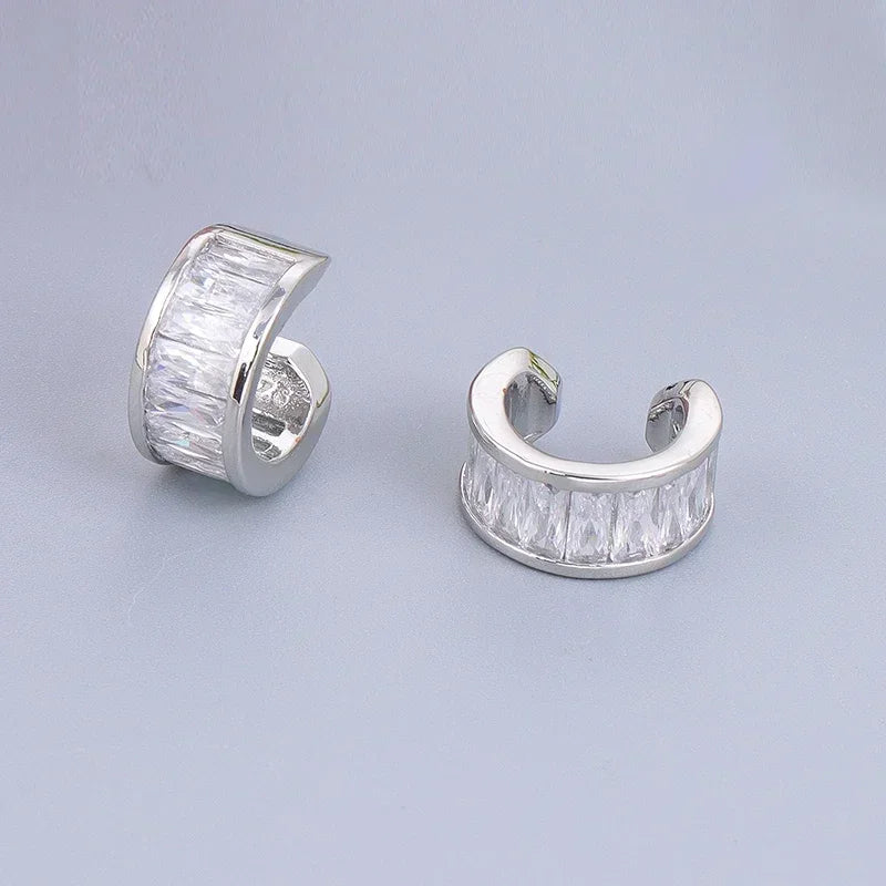 Crmya Gold-Color Cubic Zirconia Hoop Earrings Set for Women Fashion Jewelry 2023