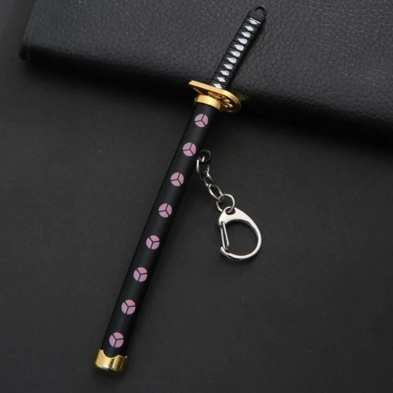 Mini Roronoa Zoro Sword Keychain for One Piece Fans white