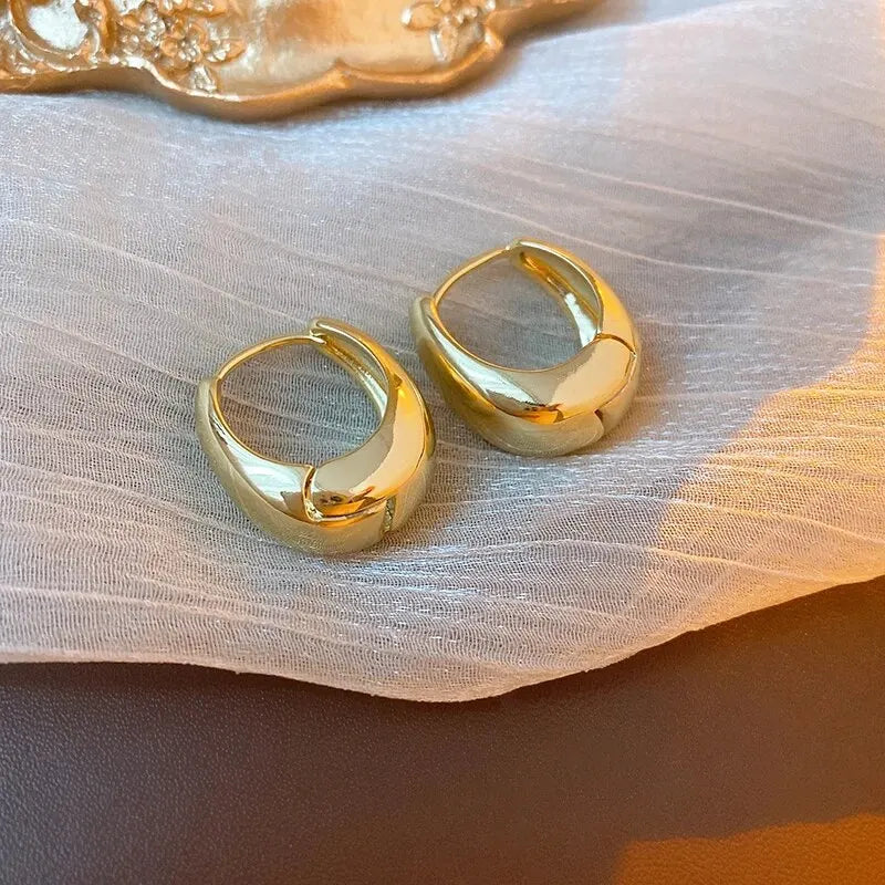 Punk Oval Hoop Earrings Minimalist U Shaped Accessories for Daily Style