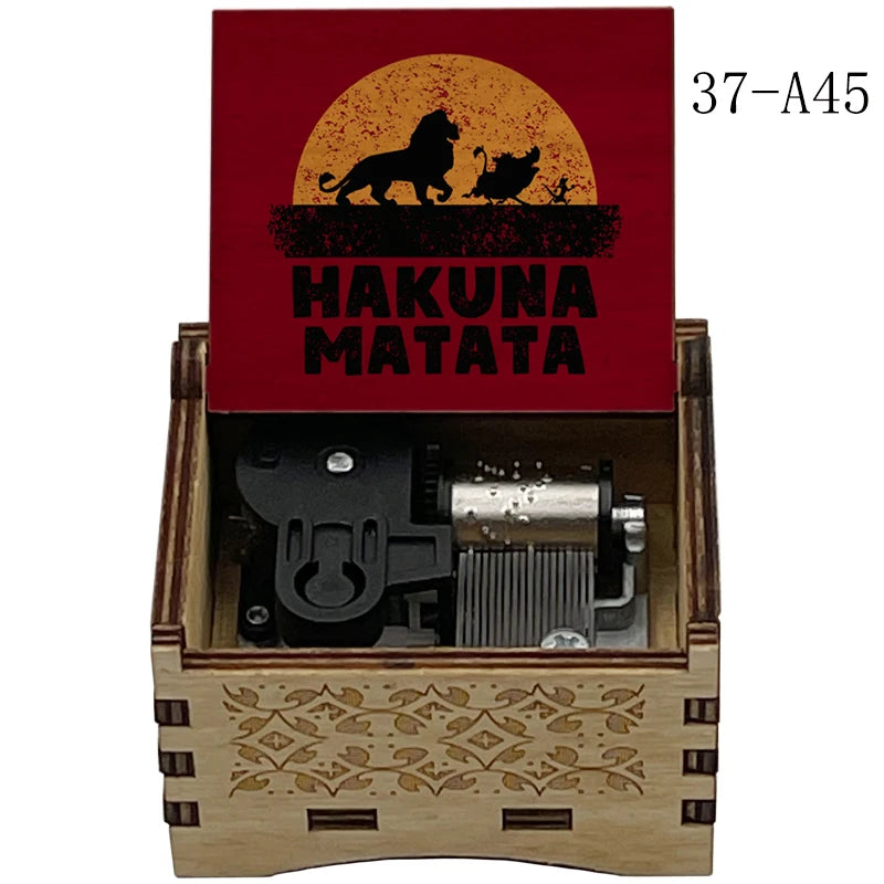 Lion King Wooden Music Box with Can You Feel the Love Tonight Melody for Kids Birthday Party Gift