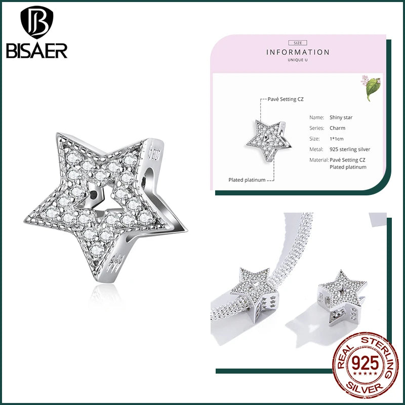 BISAER Ocean Charm 925 Sterling Silver Dolphin and Mermaid Bead with Blue CZ for DIY Jewelry EFC210 CHINA