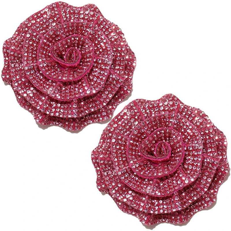 Glass Rhinestone Camellia Flower Applique for Wedding Dresses Bags Shoes Brooches Hair Accessories and Home Decoration DIY