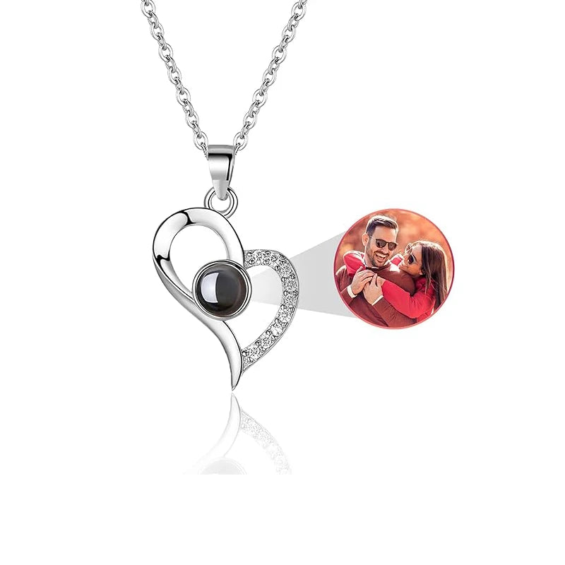 Personalized Dog Paw Photo Projection Necklace with I Love You in 100 Languages Necklace-6