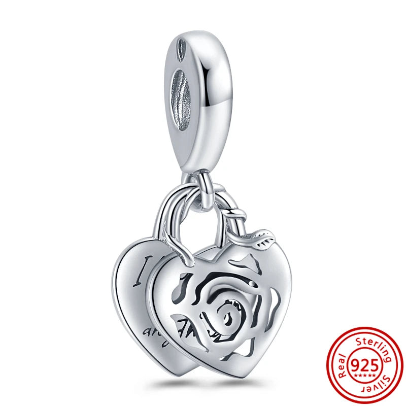 925 Silver Lucky Crown Butterfly Heart Family Tree Beads