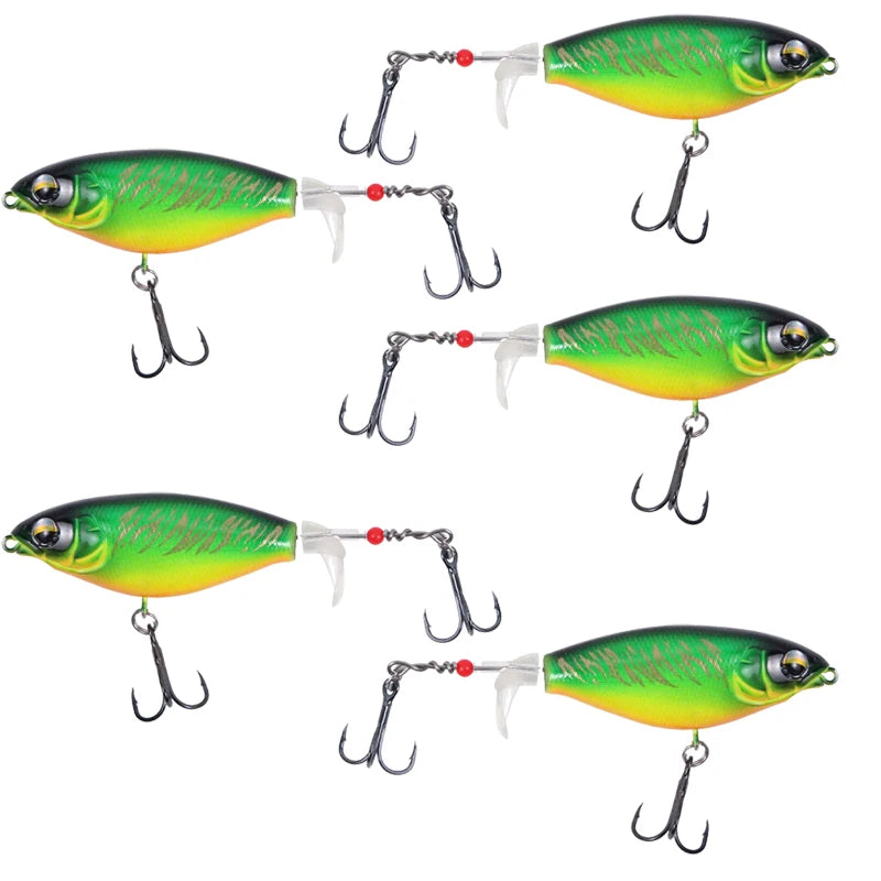 5pcs Floating Propeller Lure Bionic Bait for Fishing Gear 5pcs green 7cm 6g
