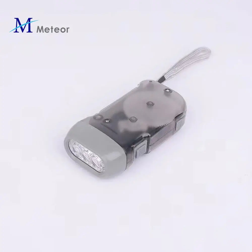 Portable Mini Size Plastic Hand-Pressing LED Rechargeable Flashlight for Camping Outdoor Night Light Grey CHINA