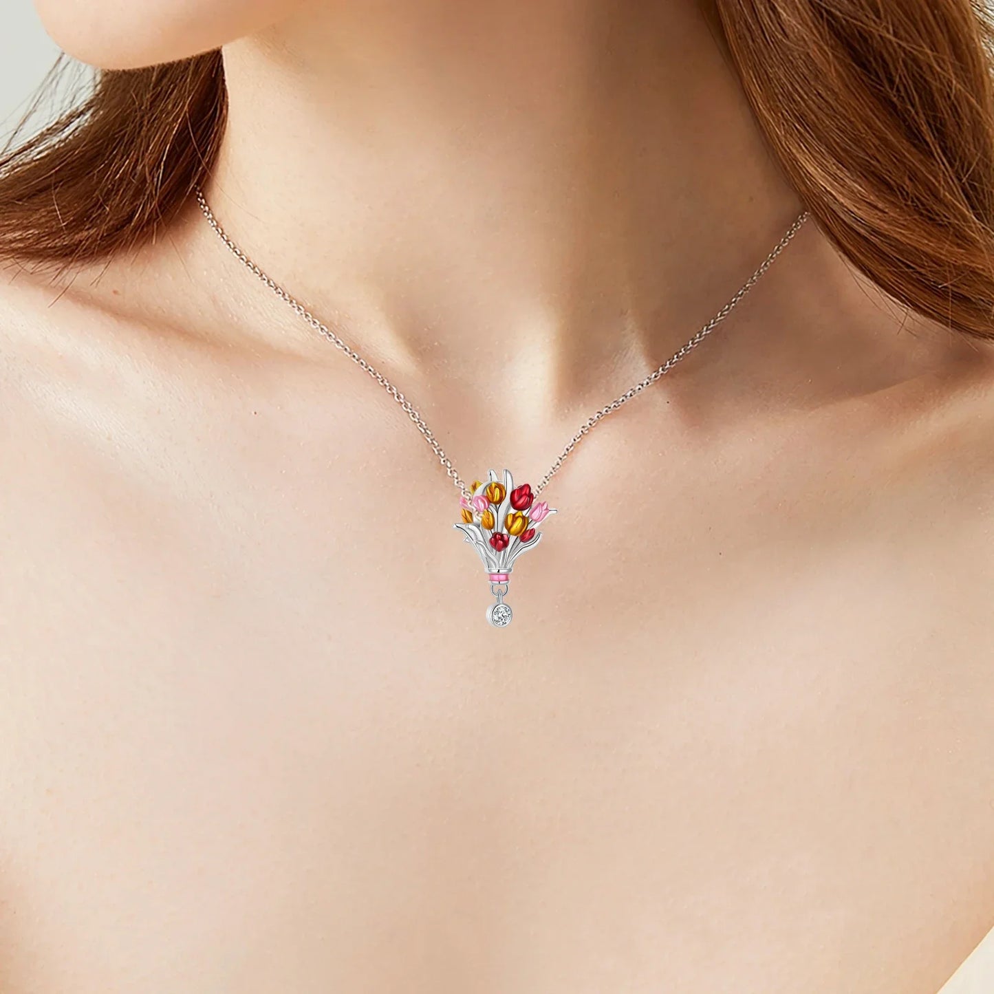 Original 925 Sterling Silver Red Charm Beads Set Heart Cherry Strawberry Flower Fish Zircon Accents for DIY Necklace and Bracelet Jewelry Gift