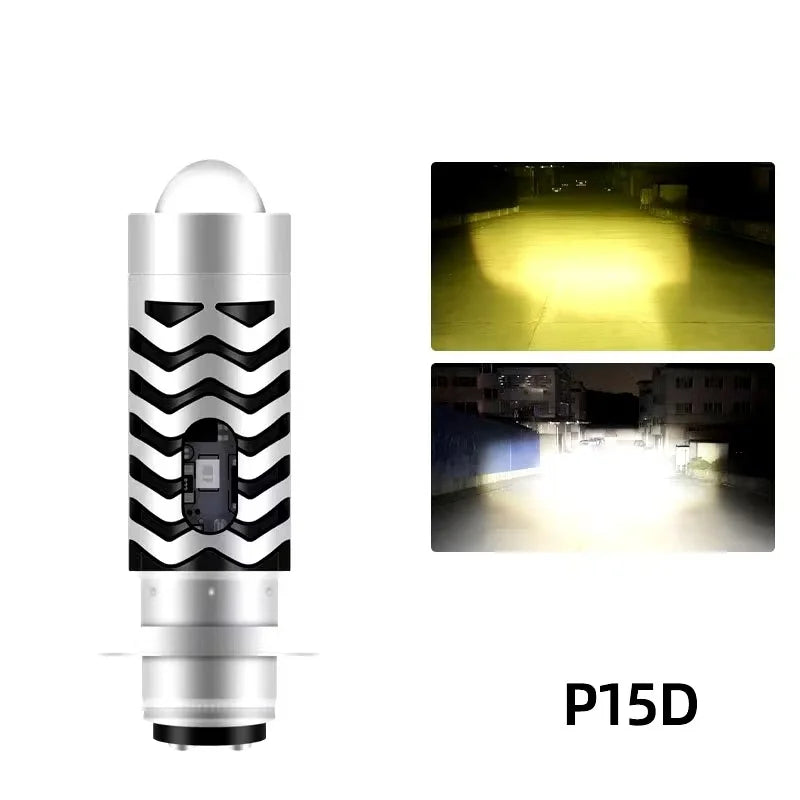 H4 H6 BA20D Dual Color LED Motorcycle Headlight Lamp