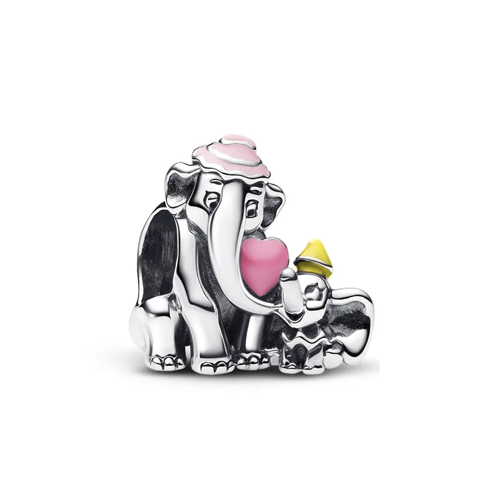 Exquisite 925 Silver Elephant Beads and Mouse Pendant for European Original Bracelet DIY Jewelry