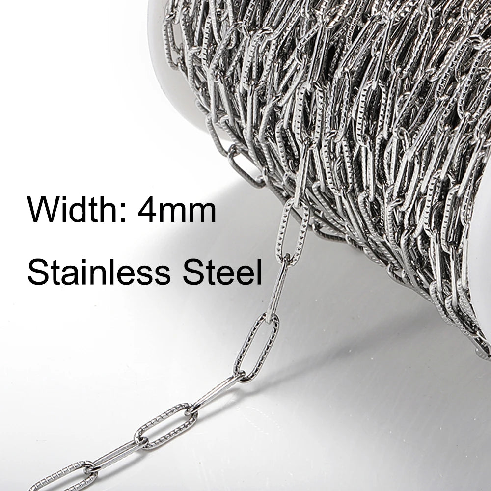 Stainless Steel Circle Link Chain for DIY Jewelry Making Necklace and Bracelet Supplies