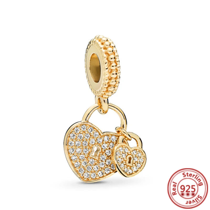 925 Sterling Silver Zodiac Pendant with Colorful Zircon for Charm Bracelets N016 3mm-4mm