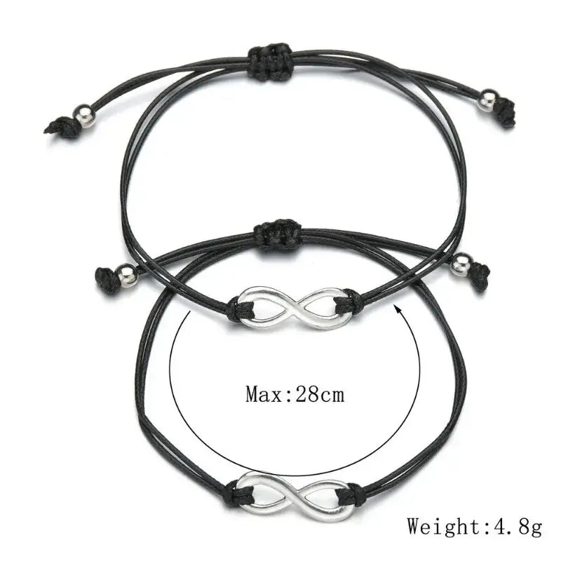 Leather Matching Bracelets for Couples Stylish Anniversary Gift for Him and Her