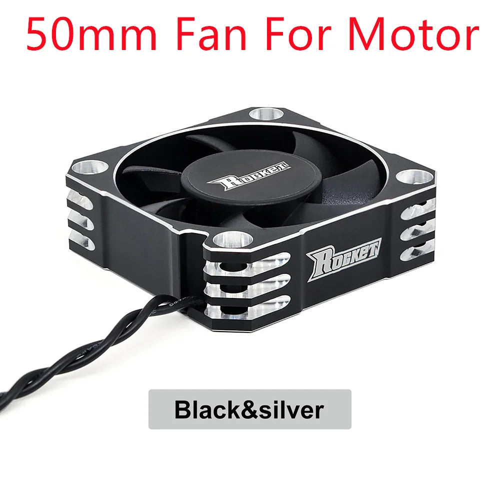 Rocket RC Fan 25mm 30mm 35mm 40mm 50mm Cooling Fan for RC Car 50mmSilver for motor