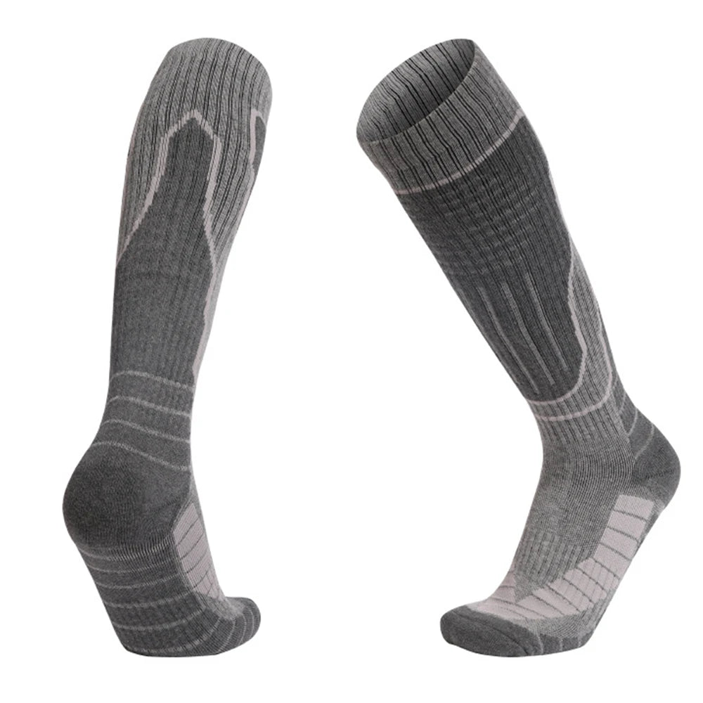 Men Thick Cotton Ski Socks Knee High Thermal Outdoor
