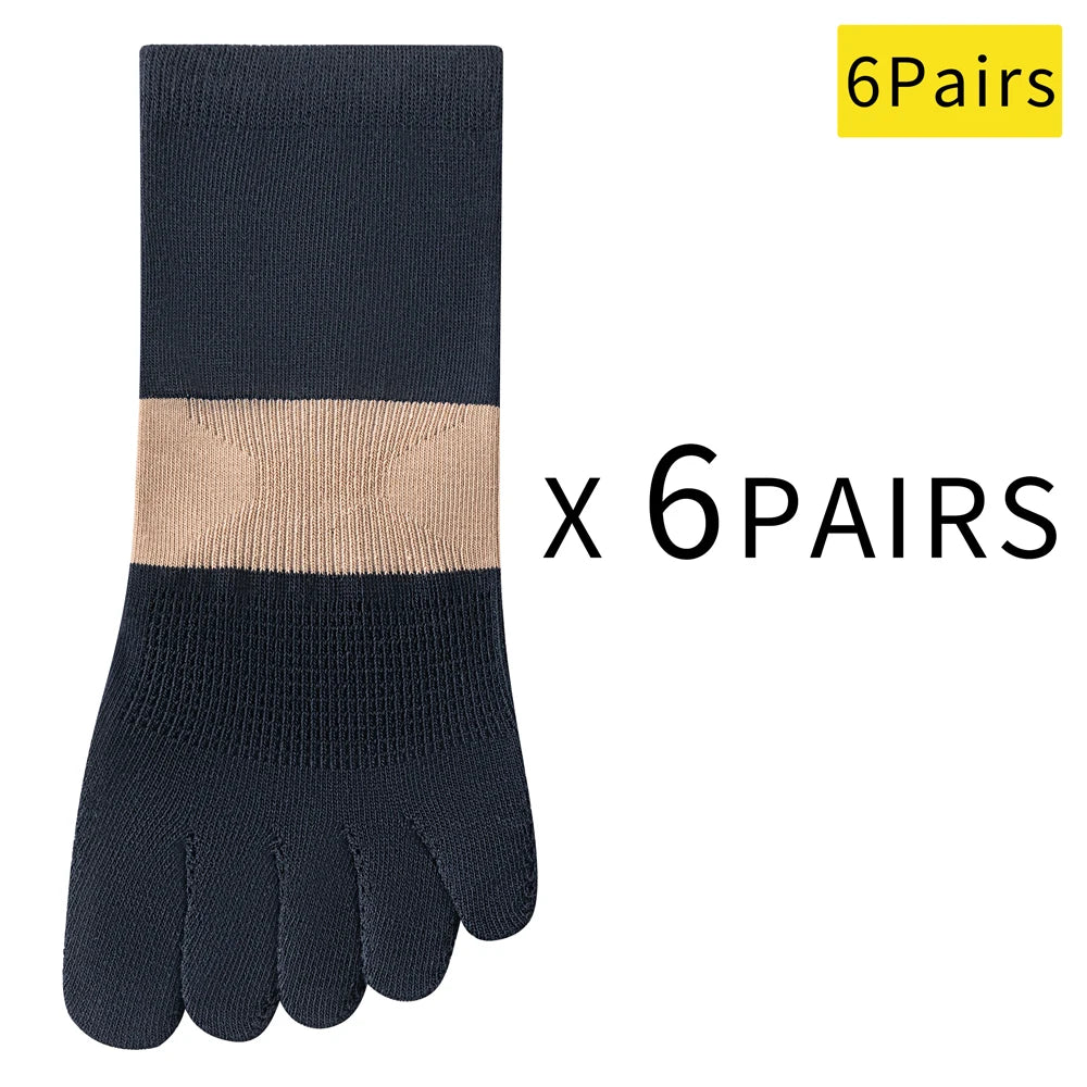 6 Pairs Women's Split Toe Yoga Socks Breathable Grip