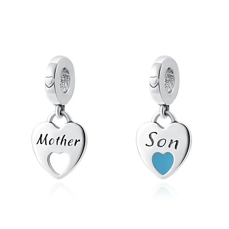Mother Son Family Tree 925 Silver DIY Bead Bracelet Necklace Jewelry Gift for New Moms