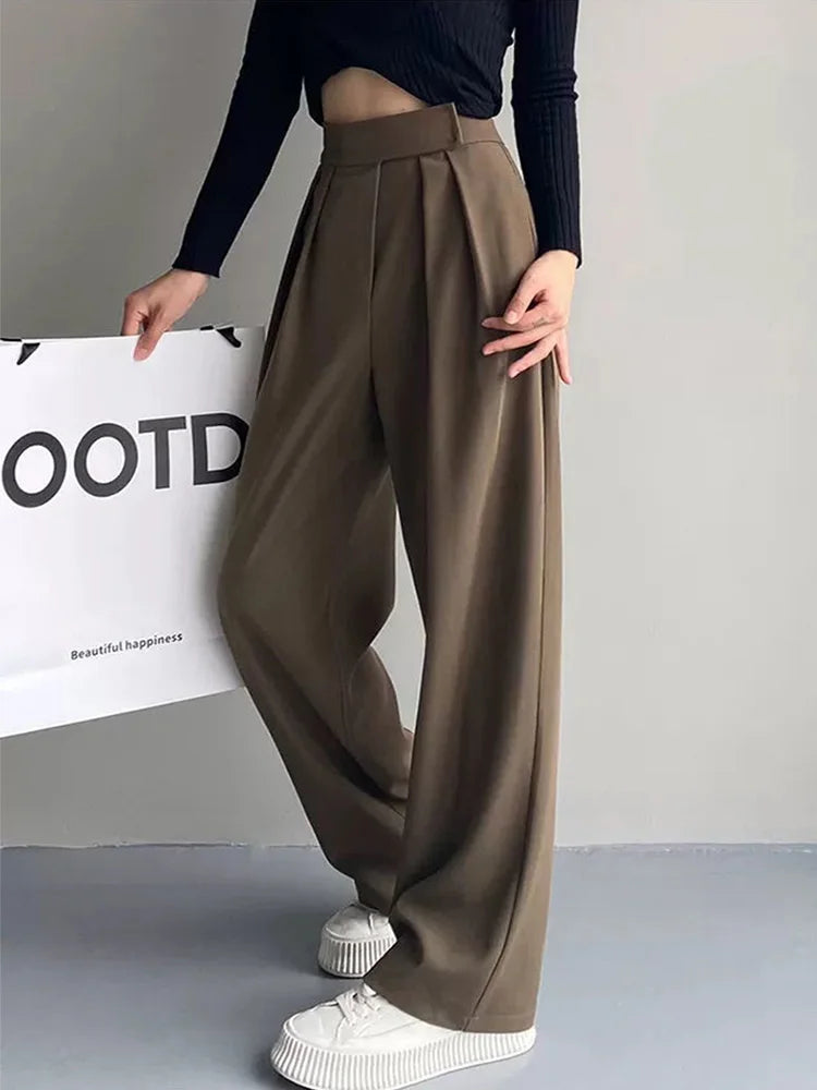 Wide Leg Palazzo Pants For Women High Waist Office Black