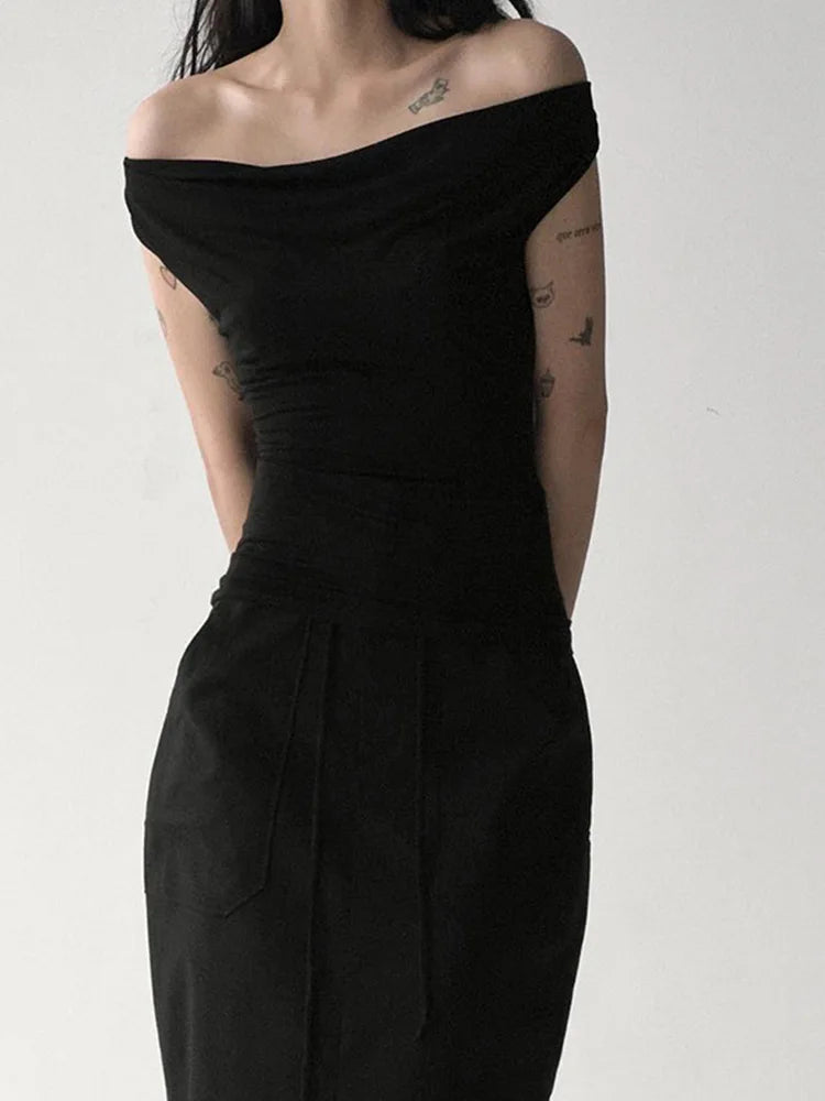 Women Summer Off Shoulder Crop Top Boat Neck Backless Slim