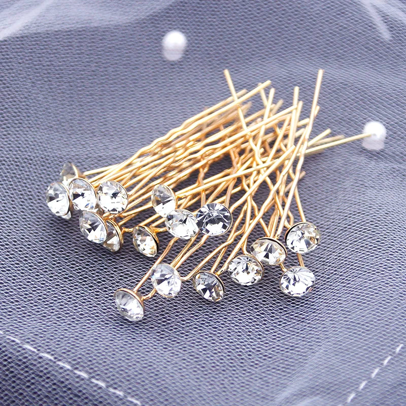 Luxury U Shaped Rhinestone Barrette Clip with Simulated Pearl Bridal Tiara Hair Accessory for Weddings and Special Occasions
