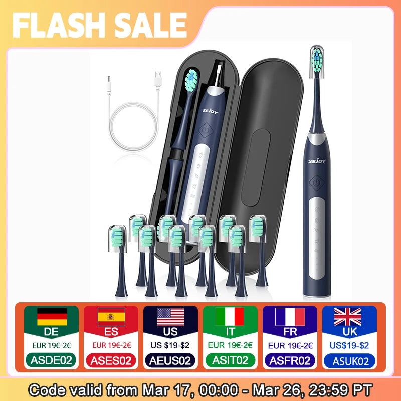 SEJOY Sonic Electric Toothbrush JS10 5 Modes Smart Care