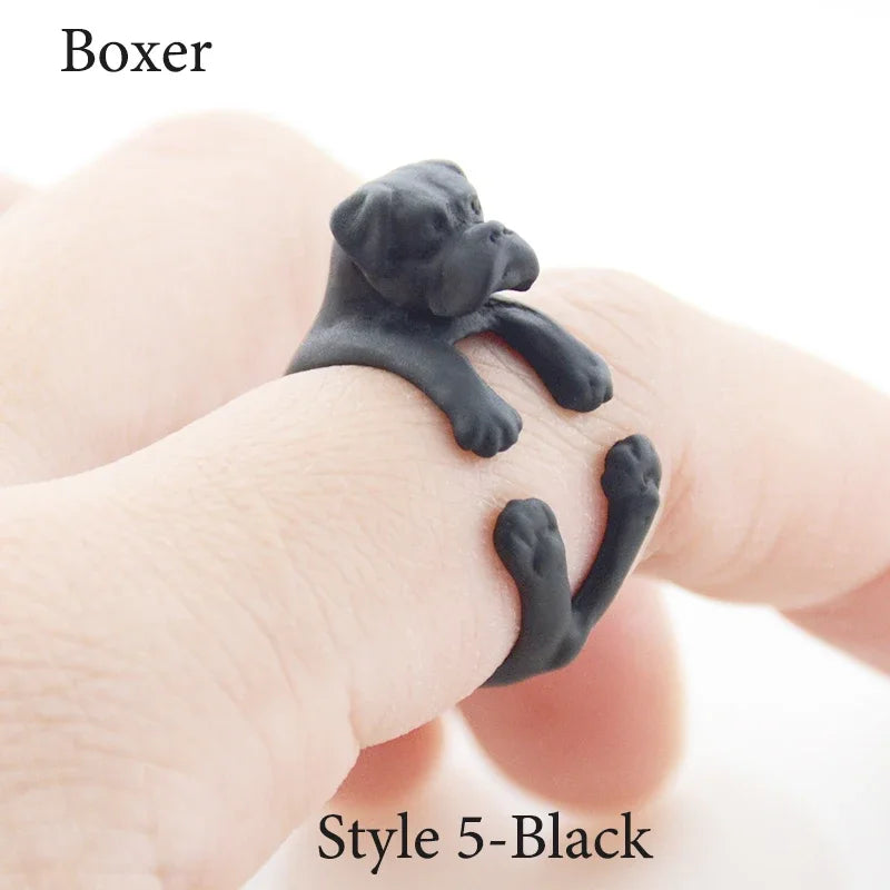 Vintage Labrador Retriever Wrap Ring Adjustable Fashion Jewelry for Women and Men
