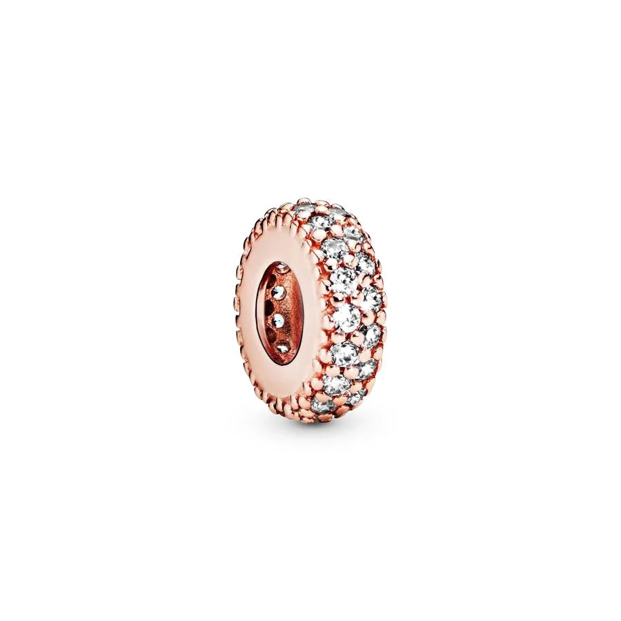 Sparkling Rose Gold Family Tree & Flower Charm Bead for European Silver Bracelet YY0089