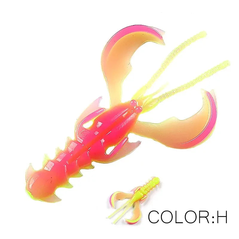 65mm 10pcs Lobster Soft Lure Bionic Shrimp Fishing Bait H
