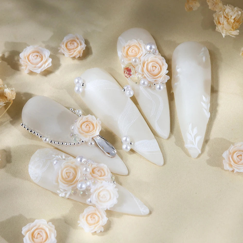 Resin Filler Rose Mixed Pearl Art Decorations for DIY Jewelry Making and Craft Projects