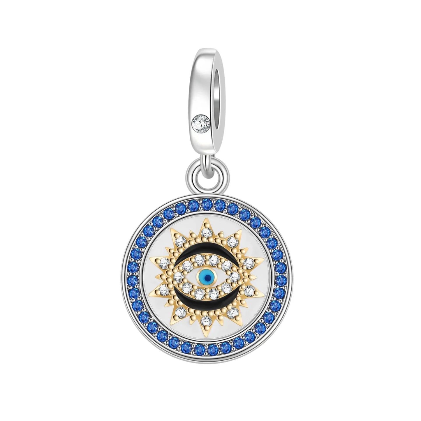 925 Sterling Silver Charms Set Moon Stars Sun Flower Heart Zircon Beads for DIY Jewelry and Gifts