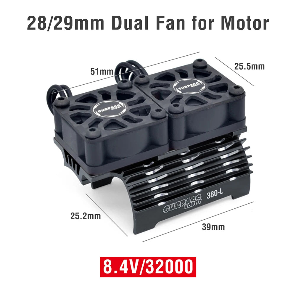 SURPASS HOBBY RC Motor Fan Cooling Heatsink for 380 390 540 550 36mm Red