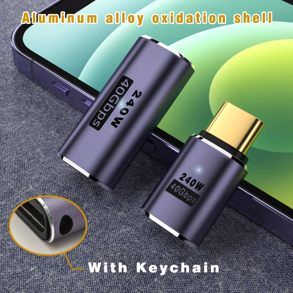 UGOURD USB4 Type C to Type C Adapter Thunderbolt 3 4 40Gbps OTG Extension Cable PD 240W Support 8K120Hz for Laptops