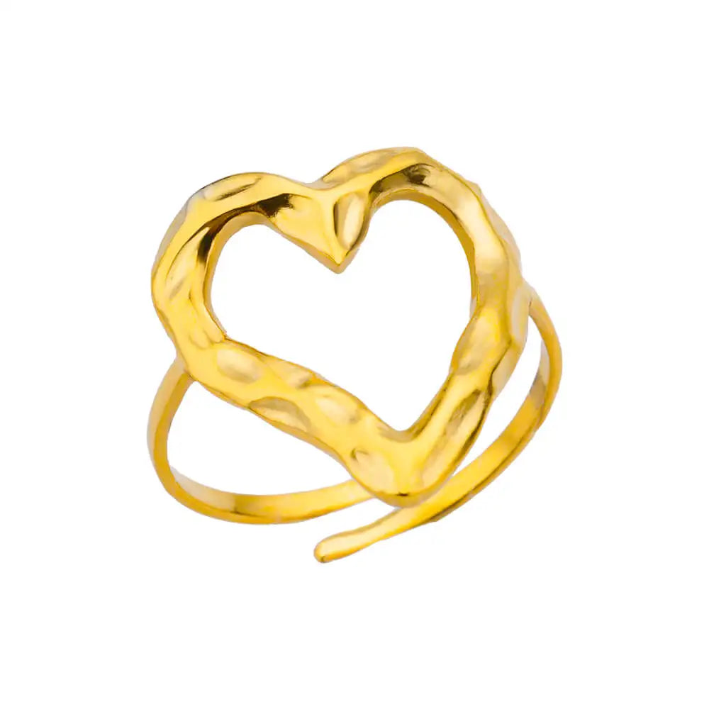 Gold Color 316L Stainless Steel Women's Rings - Fade-Resistant Luxury Wedding Jewelry with Free Shipping