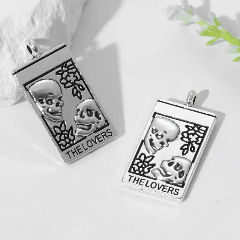 Elegant Alloy Tarot Card Charms Set for DIY Religious Jewelry Crafting