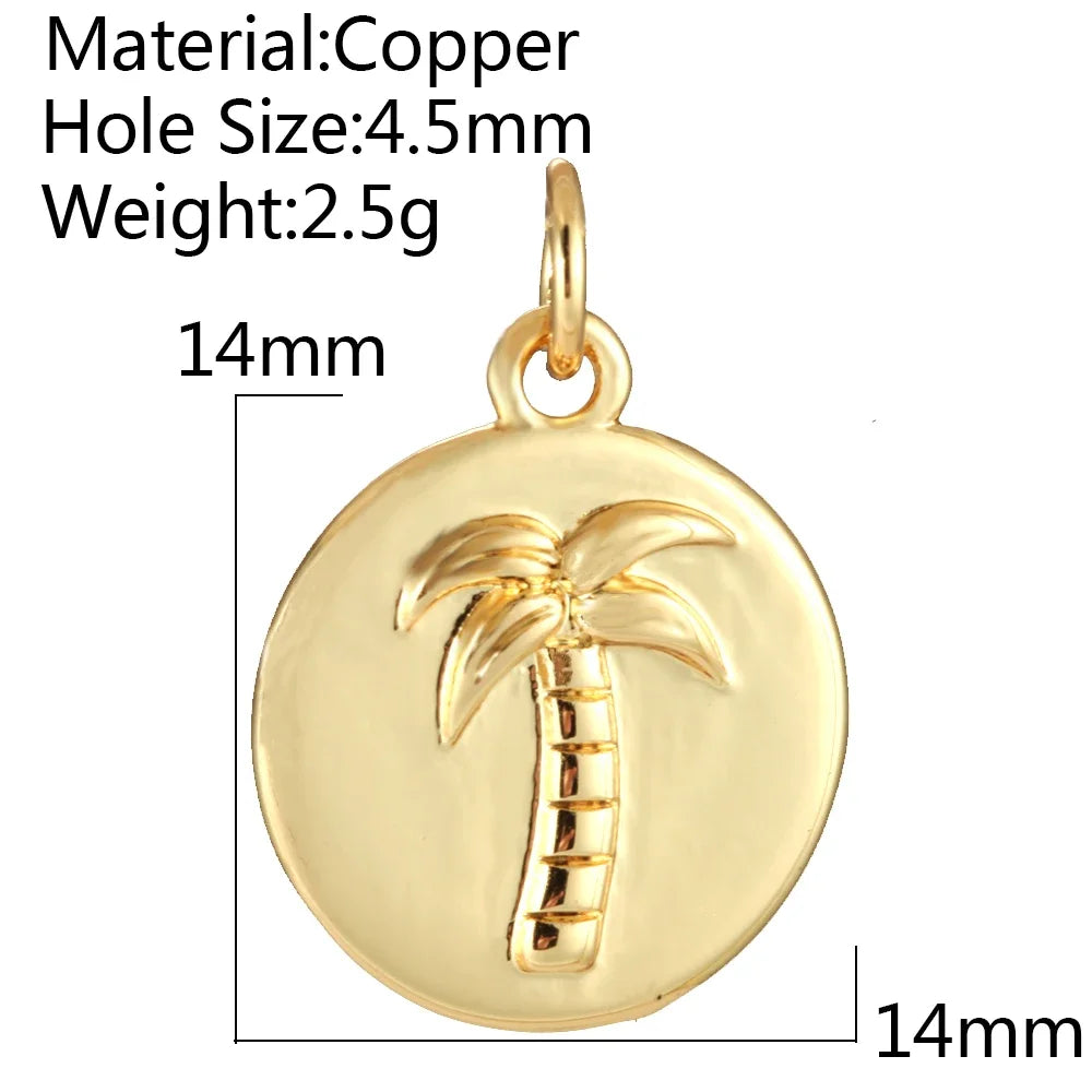 Charming Gold Moon Flower Bird Pendant for DIY Jewelry Making