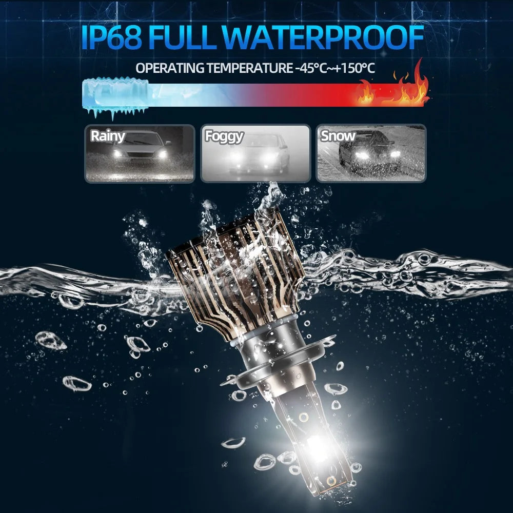 LED Headlight Bulbs H7 for Hyundai Ioniq Hybrid 2016 to Present 6500K White 25000LM Super Bright Plug and Play