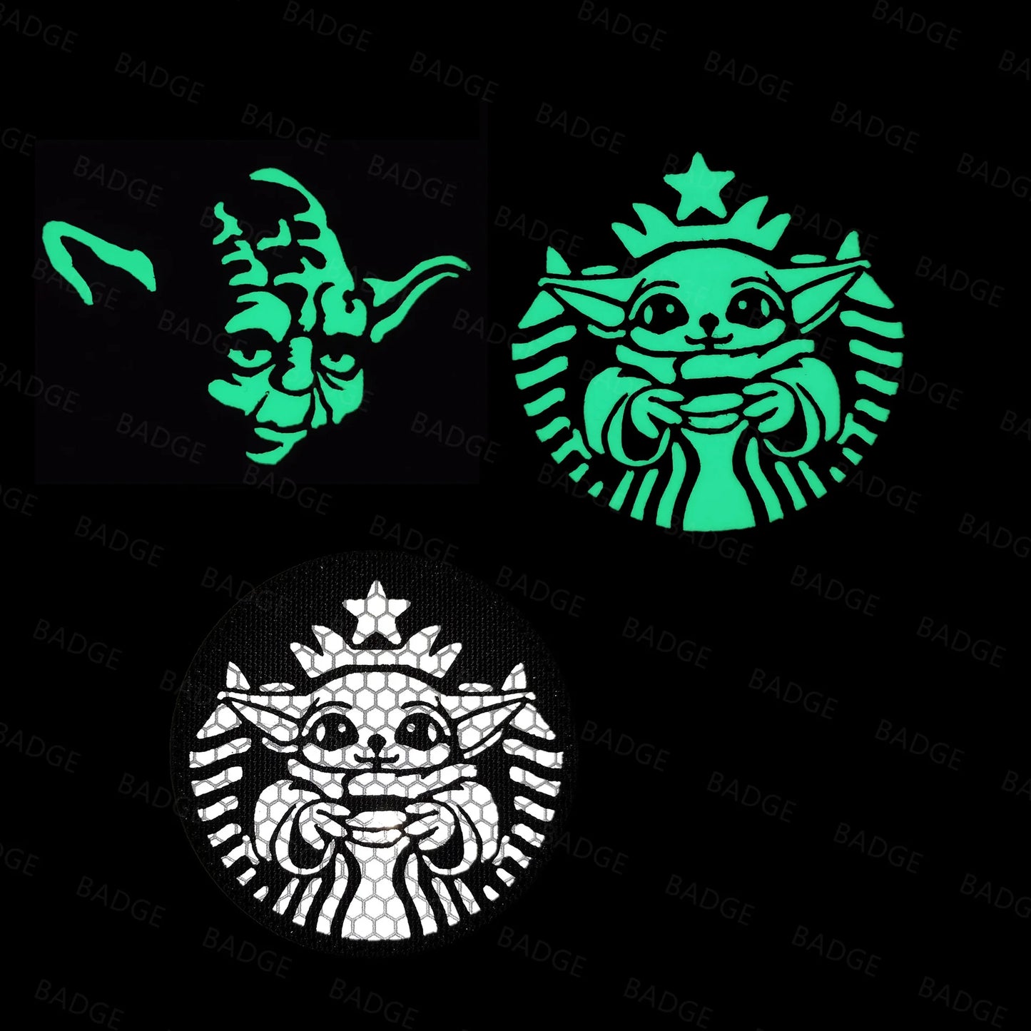 Cute Baby PVC 3D Rubber Night Vision Device Patches Badge