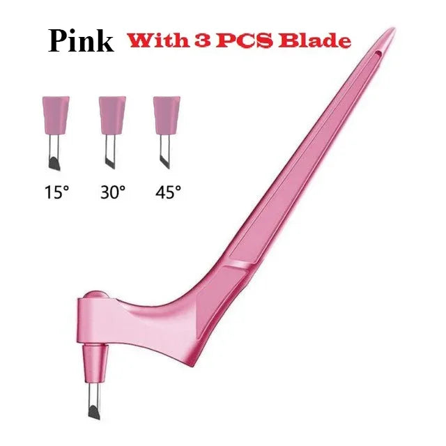 CraftPro 360° Rotating Cutting Pen - Durable Stainless Steel Blades for Effortless DIY Art Projects Pink 1