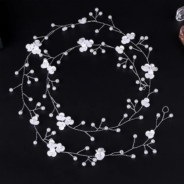 Elegant Pearl Bridal Tiara Headband for Weddings and Photography