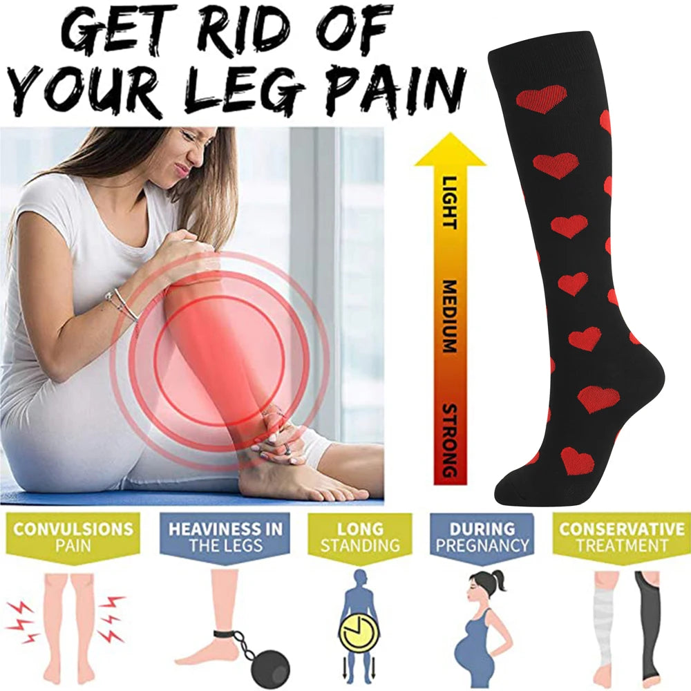 3 Pairs Compression Socks For Women Long Support Nurses